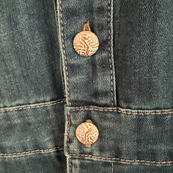 Denim Shirtdress by CREAM (Denmark) Dark Blue stretch Metal buttons knee length - Picture 8 of 12